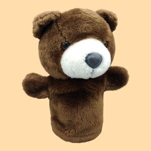 Hand Puppet Educational Soft Plush Toy Brown Bear Pretend Play Circle Time